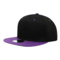 Schwarze und lila Snapback Mütze, flacher Schirm sechs Panel Baseballcap für den Alltag. - Lila und Schwarz