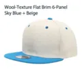 Flacher Rand Hip-Hop Baseballcap in Hellblau und Beige, strapazierfähige 6-Panel Cap für Herren. - Himmelblau Und Beige