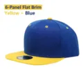 Blaue und gelbe Flat Brim Snapback Mütze, stylische Hip Hop Baseball Cap für Herren und Damen. - Gelb+Blau