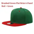 Grüne und rote Snapback Baseballkappe, flacher Schirm, 6-Panel Hip-Hop Mütze mit Knopf. - Rot und Grün