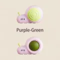Snail catnip ball toy interactive pet toy for teeth cleaning in purple and green color - Snail Style / Ziplock Bag Packaging / Purple and Green