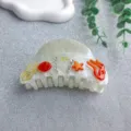 Ocean series acrylic hair claw clip with rhinestones, cute shell starfish design for women. - Seashells / 8.6cm / Iridescent White