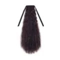 Extension per coda di cavallo sintetica riccia con nastro nero, capelli lunghi ondulati. - 2M118 Ombré