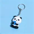 Niedlicher Cartoon Panda Schlüsselanhänger Silikon Taschen Anhänger Handy Stil Geschenk - Kleiner Panda Mit Blauem Handy