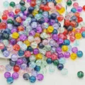 8-10mm perles de verre craquelées colorées perles en vrac pour collier de bracelet DIY. - H273 Couleurs Mixtes (Craquelé Monocolore 10mm)