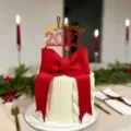 2027 New Year acrylic cake topper happy new year party celebration decoration insert details - 2027 Red Gold Dots
