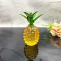 Yellow Crystal Glass Pineapple Ornament Fruit Figurine for Tabletop Home Decoration - Large 11cm High