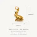 Goldener Edelstahl Kaninchen Anhänger Charms mit präzisen Maßen und leichtem Design. - Hase (O-Kette)