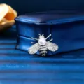 Silver rhinestone bee brooch with pearl accent, elegant insect pin for clothes and bags. - White K Bee (XD8662-2) / Silver