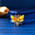 Exquisite gold-tone enamel crystal bee brooch pin, charming insect fashion jewelry accessory. - Yellow Bee (XD824443)