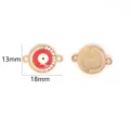 Connecteur de bijoux en alliage mauvais œil pendentif double trou breloque 13x18mm - 14# Pendentif Double Trou Mauvais Œil