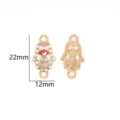 Pendentif Connecteur Alliage DIY Oeil Malin Hamsa 22x12mm Strass Accessoires Bijoux - 16# Pendentif Main de Hamsa Mauvais Œil
