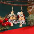 Christmas tree drop earrings colorful rhinestone alloy festive holiday jewelry gift for women - Polka Dot Christmas Tree Earring Style (11066)