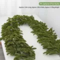 Artificial green pine needle garland Christmas hanging vine 1.8m long for party decor - PE Flat Garland / Without Light
