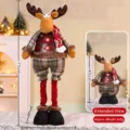 Christmas telescopic plush reindeer doll standing long leg toy home decor holiday gift 70cm - 70CM Telescopic Reindeer (105) / 70cm (45cm after shrinkage)