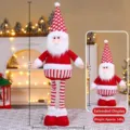 Christmas telescopic Santa Claus doll plush toy festive red white decoration desktop display - 75CM Striped Red Medium Telescopic Santa / See dimensions on image