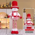 Christmas telescopic snowman doll plush toy festive home decoration with adjustable height. - 70CM Striped Red Medium Telescopic Snowman / See dimensions on image