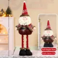 Christmas telescopic Santa Claus doll plush toy standing long leg holiday decoration gift - 70CM Telescopic Santa (107) / See dimensions on image