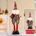 Christmas telescopic Santa doll long leg plush toy festive holiday decoration variant - 90CM Telescopic Santa Claus (105) / 90cm (approx 55cm after shrinkage)