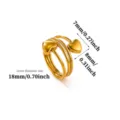 Gold multi-band double heart ring stainless steel elegant fashion finger jewelry size 18mm - Gold Multi-Layer Wrapped Double Heart (G90110496)