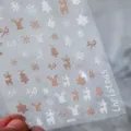 Adesivi per unghie natalizie con cervi glitterati e fiocchi di neve per le feste. - Campana di Alce di Natale in Rilievo (KX167)