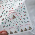 Adesivi per unghie di Natale design festivo carino fai-da-te decalcomanie per manicure - Ghirlanda Natalizia piatta (KX170)