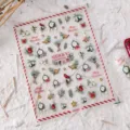 Adesivi per unghie di Natale stile crema vintage adesivi per nail art natalizi variante KX303 - Nuova Ghirlanda Natalizia in Rilievo (KX303)