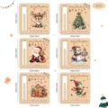 Weihnachtsgeldhalter Holz Ornament Set 6 Stk süße Feiertag Bargeld Karten Halter 10cm - 6er-Set (Stil 35)