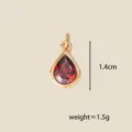 Gold teardrop colored zircon pendant diy jewelry accessory necklace for women birthday stones - January Teardrop