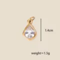 Gold teardrop cubic zirconia pendant necklace charm, elegant sparkling crystal jewelry accessory - April Teardrop