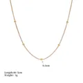 Gold metal bead chain necklace with 40+5cm length and elegant minimalist daily wear style. - Beaded Snake Chain
