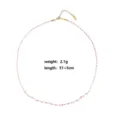 Colorful braided necklace for women, elegant jewelry accessory with 51+5cm adjustable chain. - Pink White