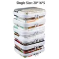 Clear PET travel storage bag organizer with white zipper for cosmetics toys home organization. - 6 Small M Set