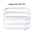 Clear travel cosmetic storage bag set with white zipper plastic makeup organizer 3pcs - 3 Small M Set