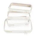 Transparante PET reistas opbergtas set met rits, ideaal voor cosmetica en toiletartikelen. - 4-Delige Set Beige