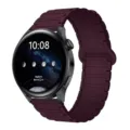 Cinturino per orologio in silicone magnetico viola scuro compatibile con vari smartwatch. - Bordeaux / 18mm