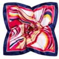 Women satin square silk scarf abstract wave pattern elegant neckerchief for daily wear 50x50cm - 50x50cm / Small Neckerchief 4