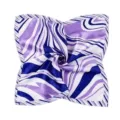 Foulard quadrato in raso stampa onda astratta viola blu 50x50cm per donna elegante - 50x50cm / Piccola Sciarpa 9