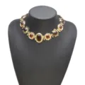 Collier statement en résine épaisse baroque vintage bijou de cou de luxe rétro variante - Collier / Ambre