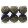 Blue velvet christmas baubles set with gold beads decorative balls for holiday tree hanging decor - 6cm 6 Pieces / Blue