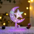 Lampada Stella Luna Albero di Natale Luce a Batteria Decorazione per Finestra Variante SKU - Stile Luna e Stella Luce Colorata