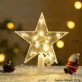 Puntale per albero di Natale LED stella luminosa decorazione natalizia 17cm a pile - Stile Lineare Luce Calda Piccolo
