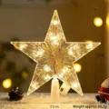 Puntale per albero di Natale a stella LED trasparente, stella in acrilico da 22cm per decoro. - Stile Lineare Luce Calda Grande