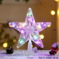 Puntale per albero di Natale LED a batteria, illuminazione colorata per decorazioni festive. - Stile Doppia Stella Cava Luce Colorata