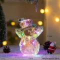 Luce a sospensione a forma di pupazzo di neve in acrilico di Natale con LED. - Pendente Pupazzo di Neve di Natale