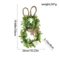 Easter bunny artificial green plant wreath wall hanging home decor, 50x26cm lightweight. - Withered Branch Rabbit Wreath
