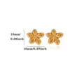 Pendientes de botón de flor de cinco pétalos chapados en oro elegante joyería mujer - Estilo de Flor de Cinco Pétalos (G9027362)