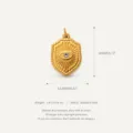 Stainless steel 18k gold plated evil eye pendant charm sunburst geometric jewelry accessory - Evil Eye Shield Pendant