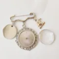 DIY photo brooch pin base blank tray charm set for wedding bouquet memorial craft making - Style 17