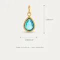 Ciondolo collana con pietra preziosa blu a goccia in acciaio inossidabile, elegante. - Dicembre